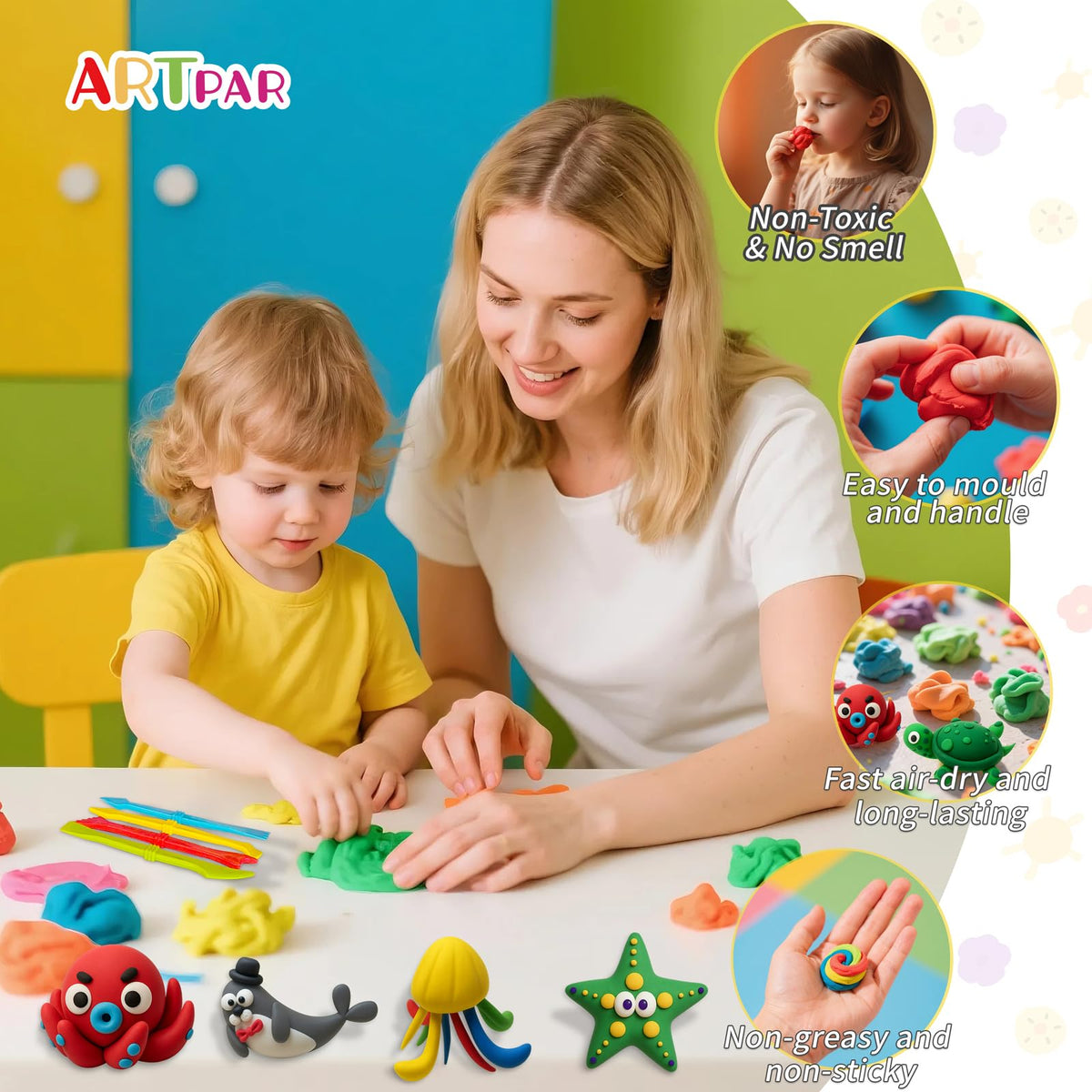 ARTPAR sculpting tools set – precise tools for detailed sea creature models.