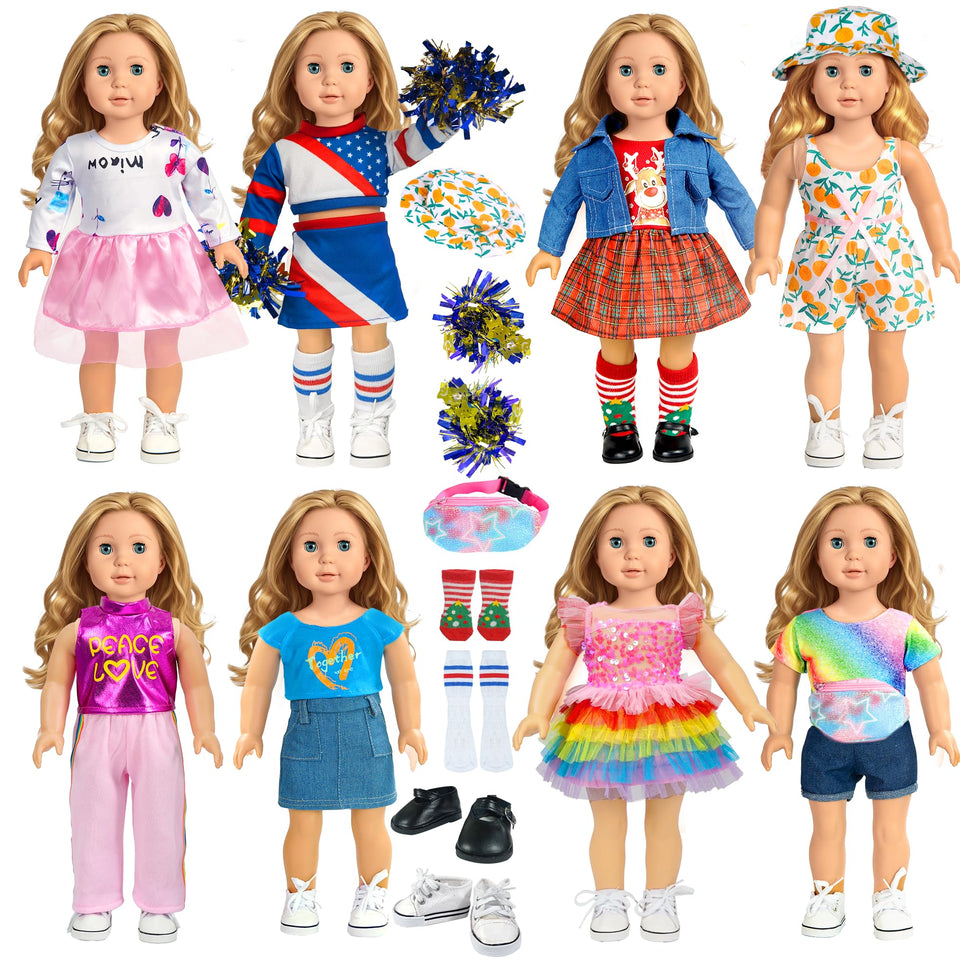 ARTST 18-inch doll cheerleading outfit with accessories for imaginative dress-up play