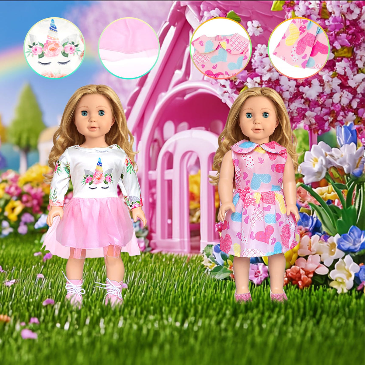 ARTST red starry dress for festive doll dress-up moments