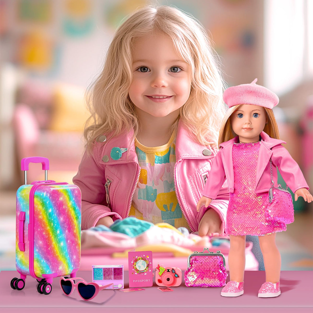 ARTST doll passport, card, and phone enable travel role play