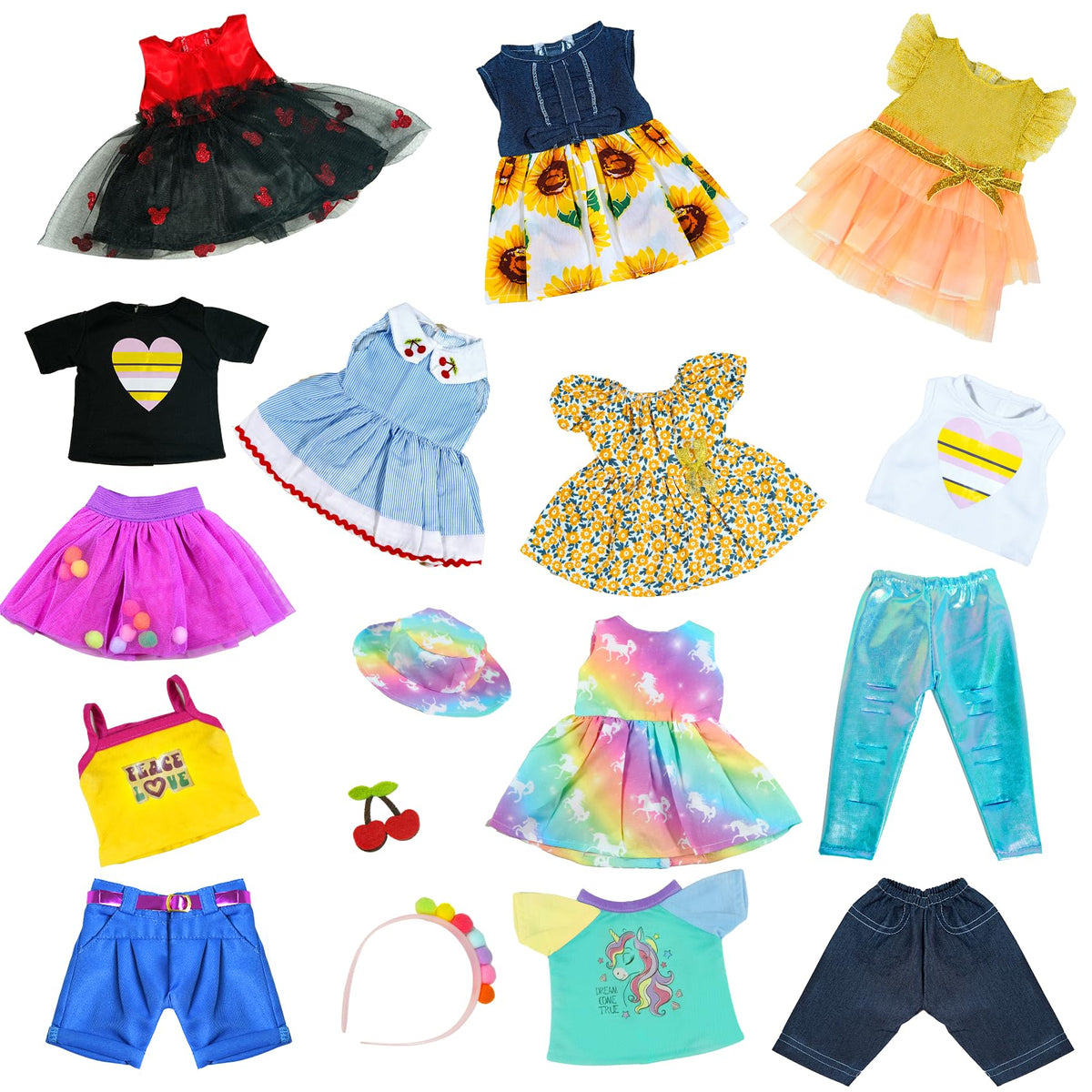 ARTST rainbow dress for 18 inch dolls inviting imaginative storytelling and easy dressing