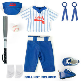 ARTST softball uniform doll outfit baseball bat complements storytelling and photos.