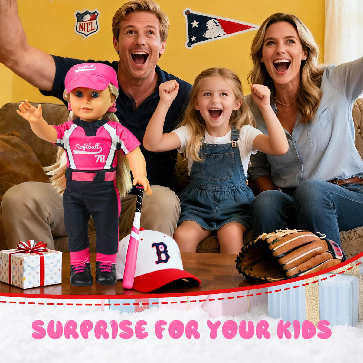 ARTST rose pink baseball outfit ready for imaginative doll play