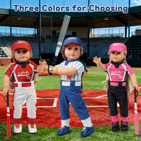 ARTST softball uniform doll outfit T-shirt collar with white piping shows lifelike detail.