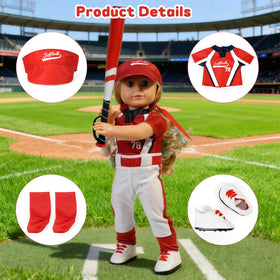 ARTST matching shoes complete the professional softball outfit for doll play.