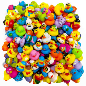 Arttyma rubber ducks in assorted colors for bath time and classroom prizes.
