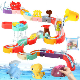 aruemp 72-piece dinosaur bath toys with track set for imaginative bath time fun