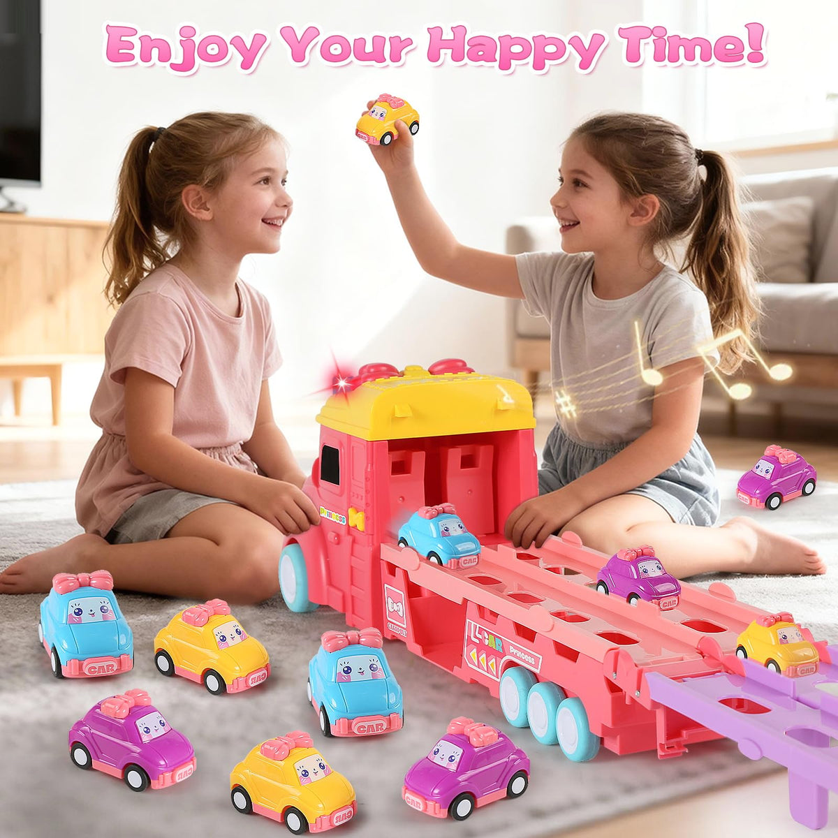 aruemp Princess Truck LED lights and sound effects enhance playtime