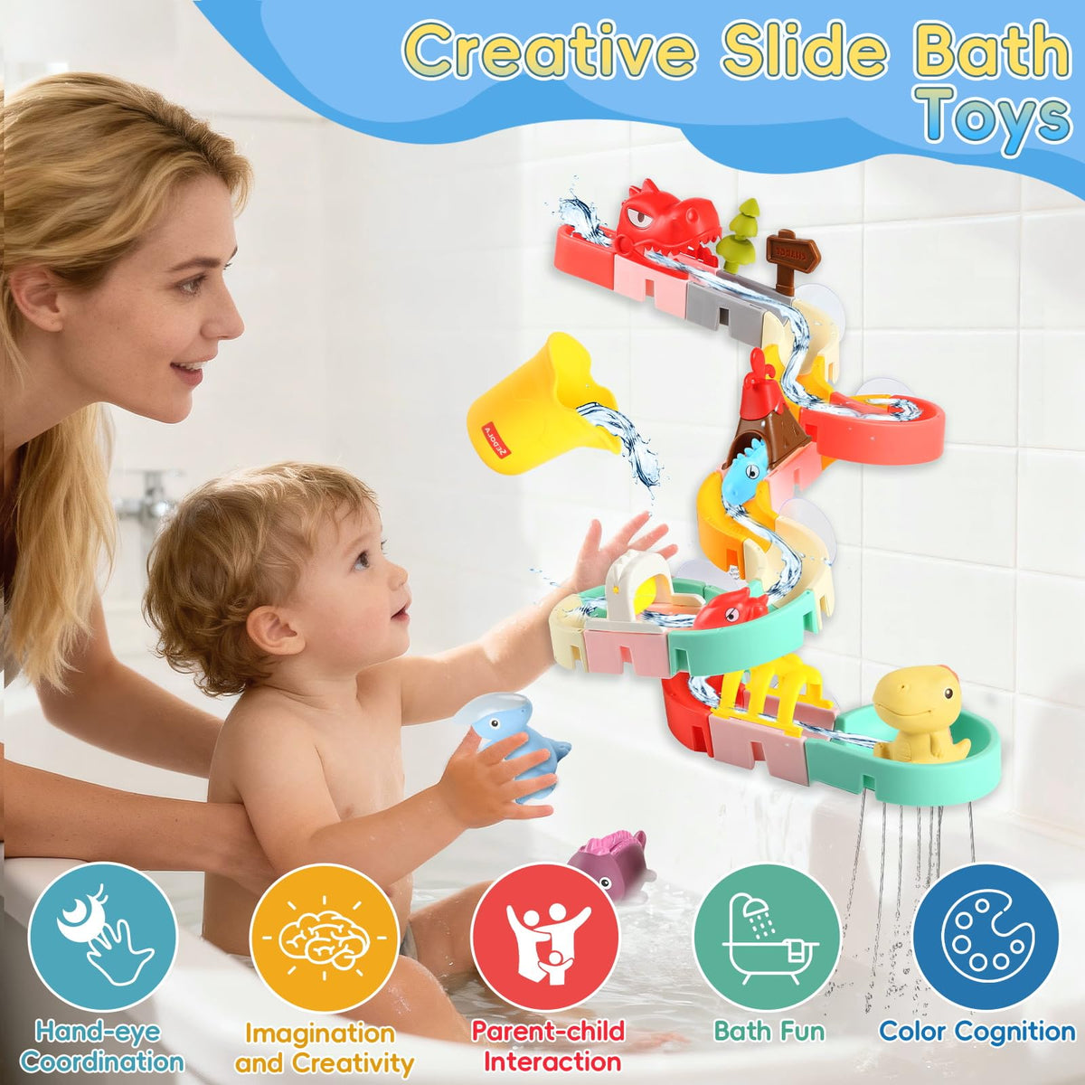 aruemp rubber dinosaur bath toy adds tactile play and storytelling