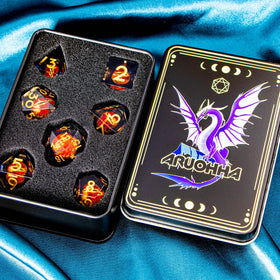 ARUOHHA percentile die and D20 in premium resin for tabletop play.