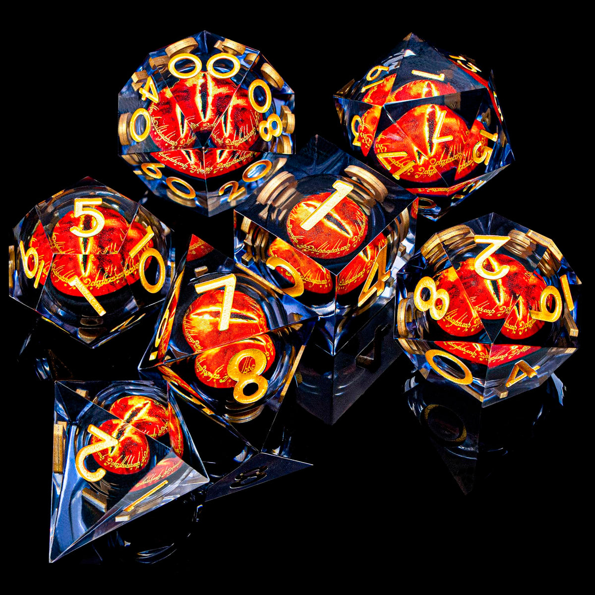 ARUOHHA premium metal gift box with 7-piece dice.