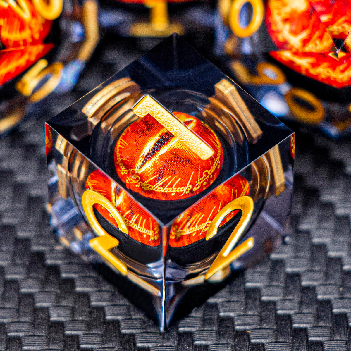 ARUOHHA resin dice with liquid core gaze during rolling.