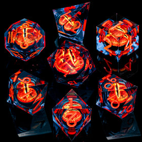 ARUOHHA liquid core dice showing a striking visual during rolls.