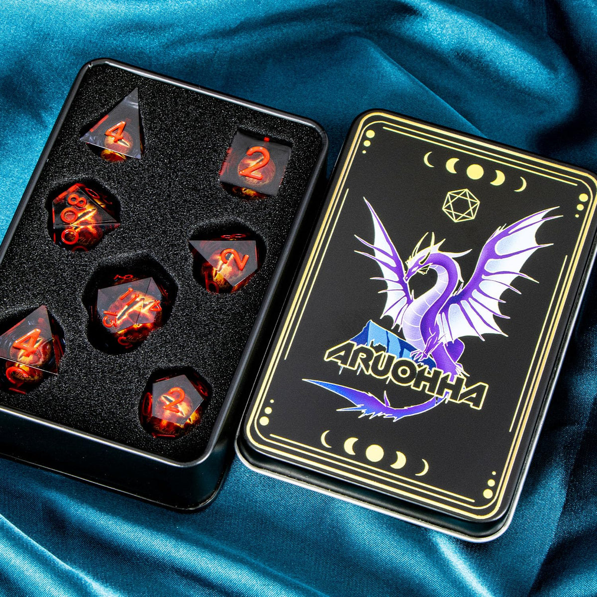 ARUOHHA percentile die in the D&D resin dice set for versatile use.