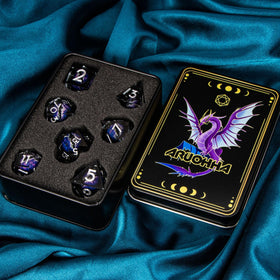 ARUOHHA Complete dice set including D4 to D% for RPGs.