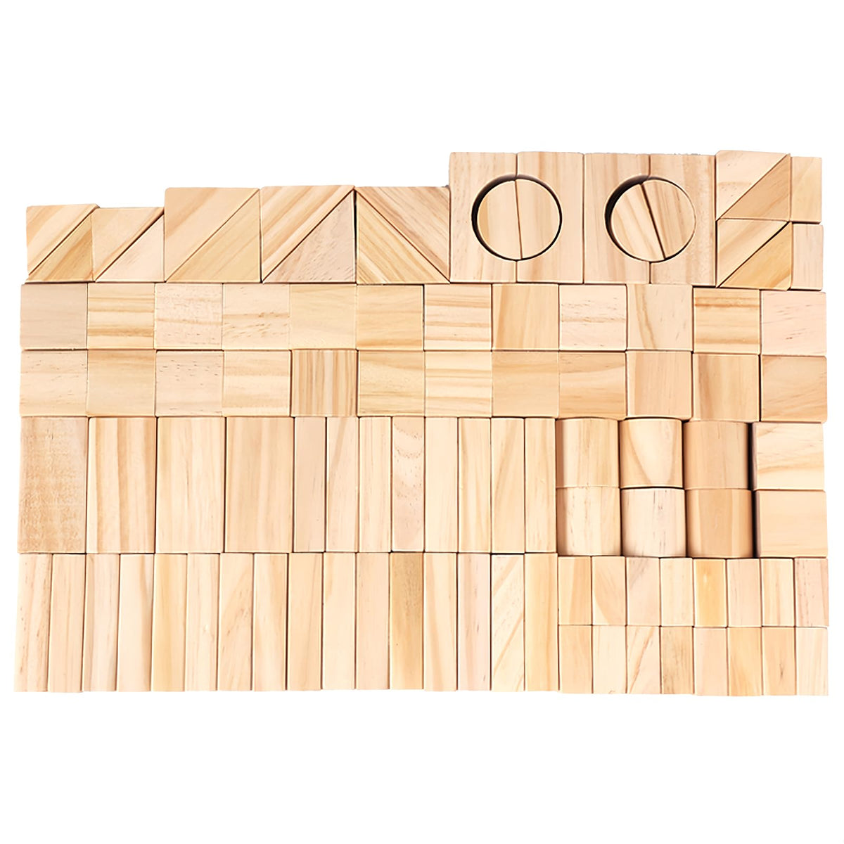 AryiHitt natural-colored blocks arrive ready to stack without assembly.