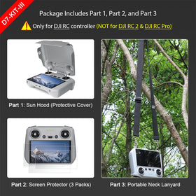 Arzroic screen protector kit for DJI RC 3-pack protects the screen while preserving touch sensitivity.