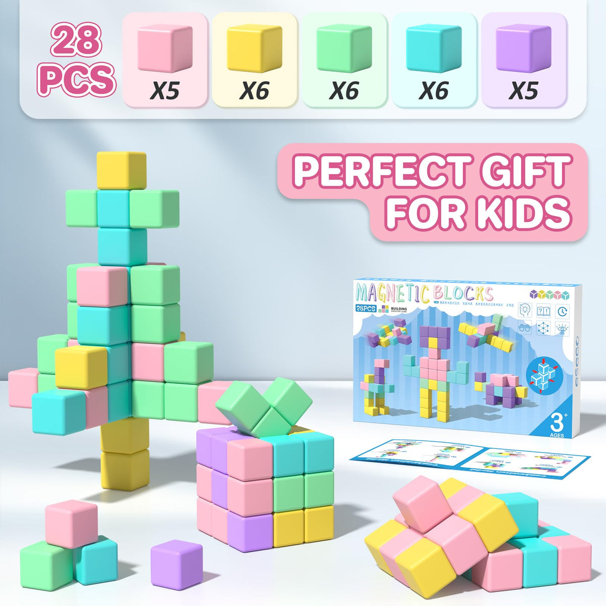 Asago macaron blocks colorful set ready for imaginative stacking exercises.
