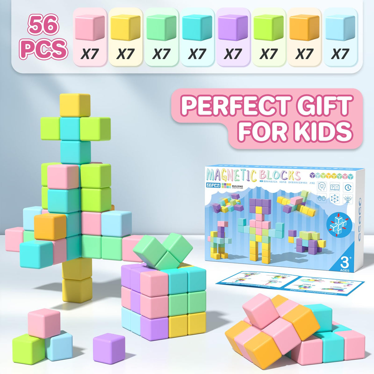 Asago magnetic blocks packaged as a gift for joyful play.