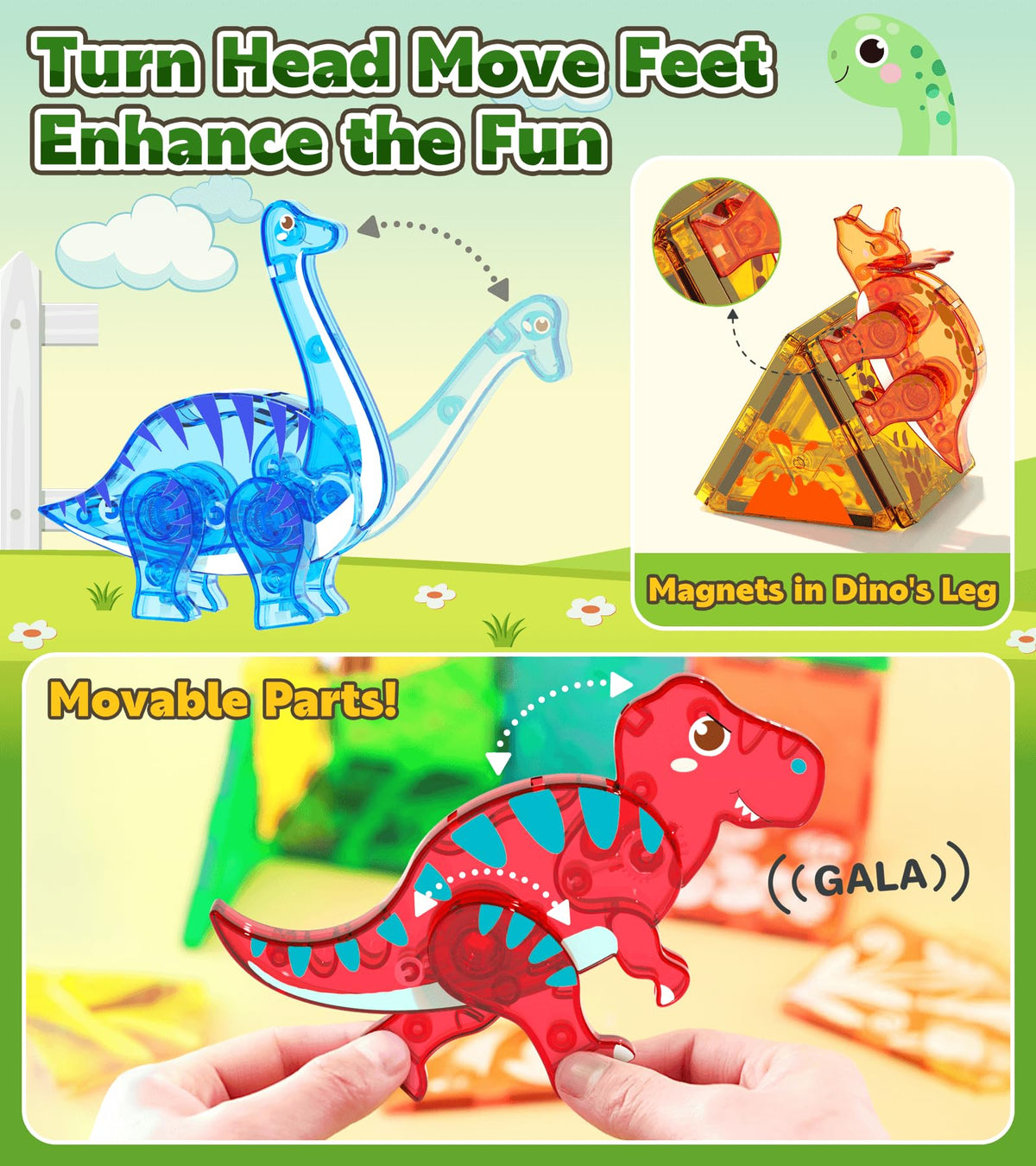 Asago adjustable-dinosaurs provide dynamic pose options for play