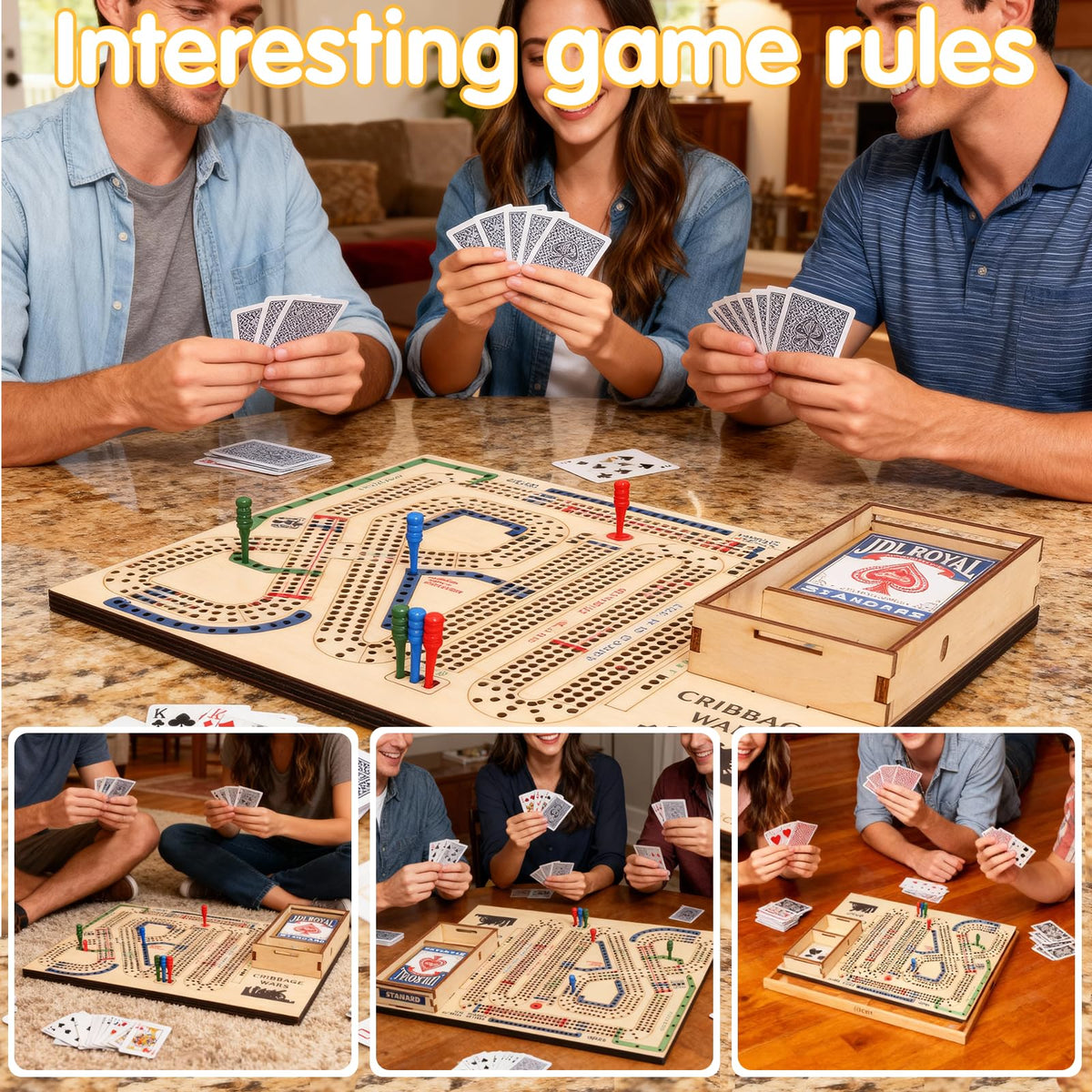 Asaint Cribbage Wars board with pegs ready for quick setup.