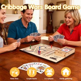 Asaint Cribbage Wars board with storage compartment keeps pegs neatly organized.