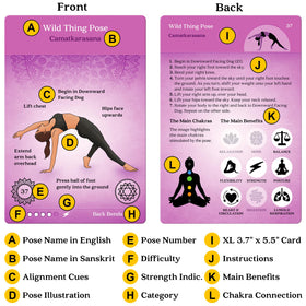Asana Moon yoga cards illustrations in bright colors aid quick pose recognition