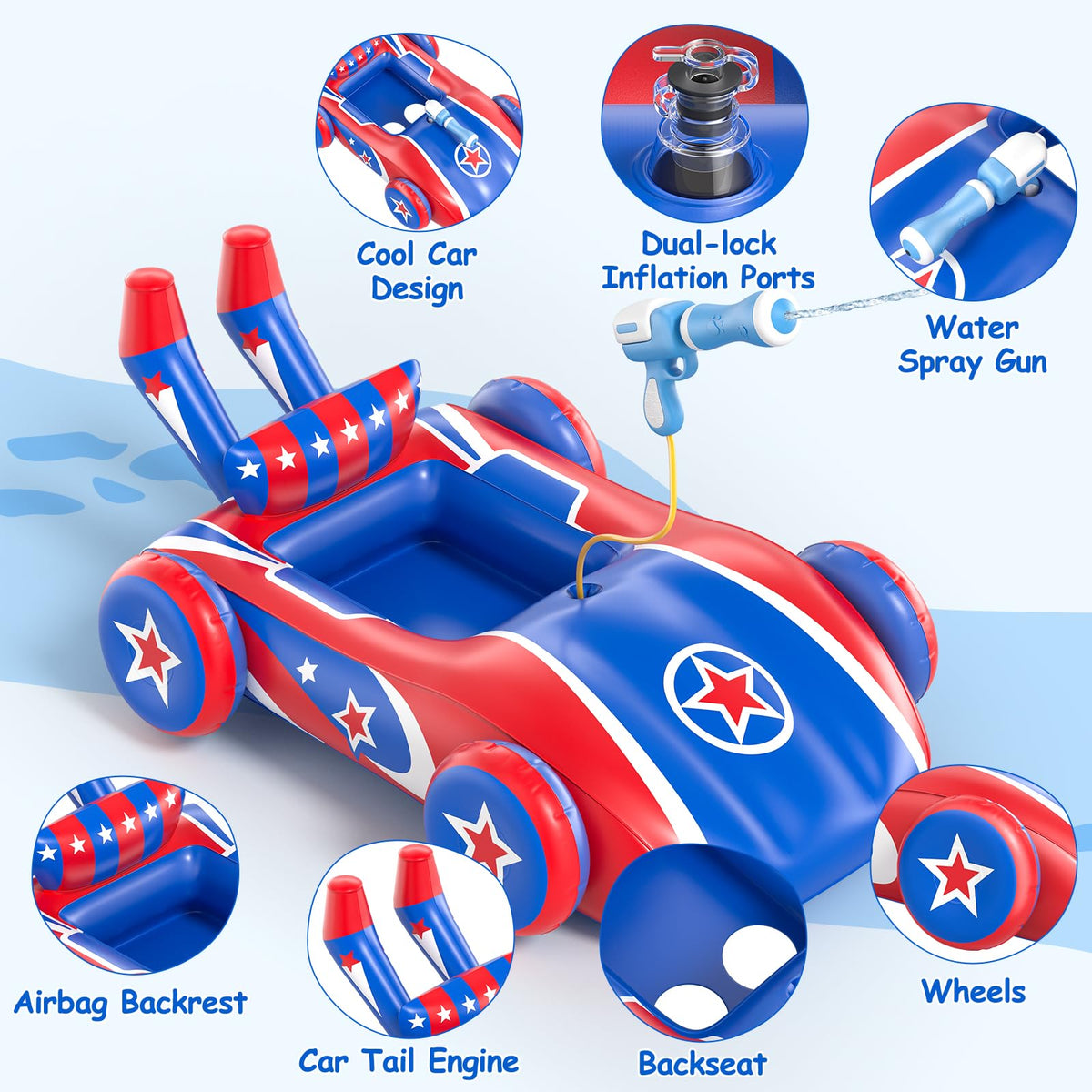 ASDGZD toddler pool toy car ideal for ages 3-8
