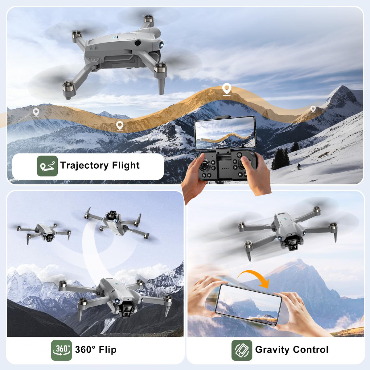 ASFSFQ PRO Drone brushless motors deliver stable flight in wind
