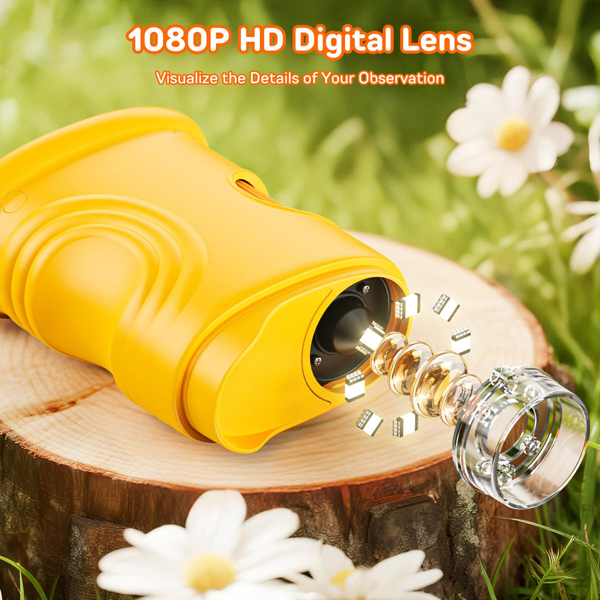 Ashfly 1000X digital microscope orange model ideal for classroom or backyard use.