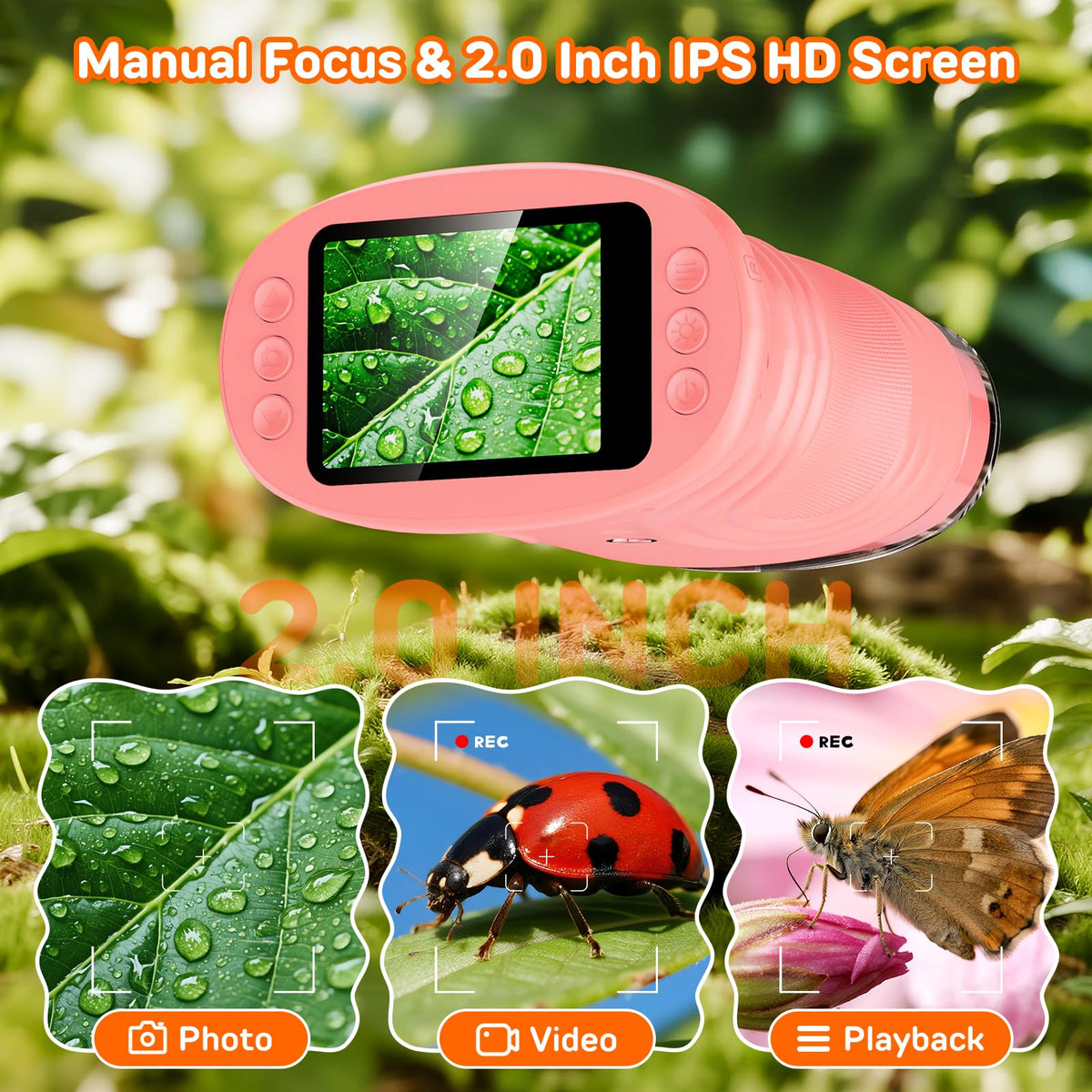 Ashfly 2-inch LCD display showcases magnified images with clear color for easy observation.