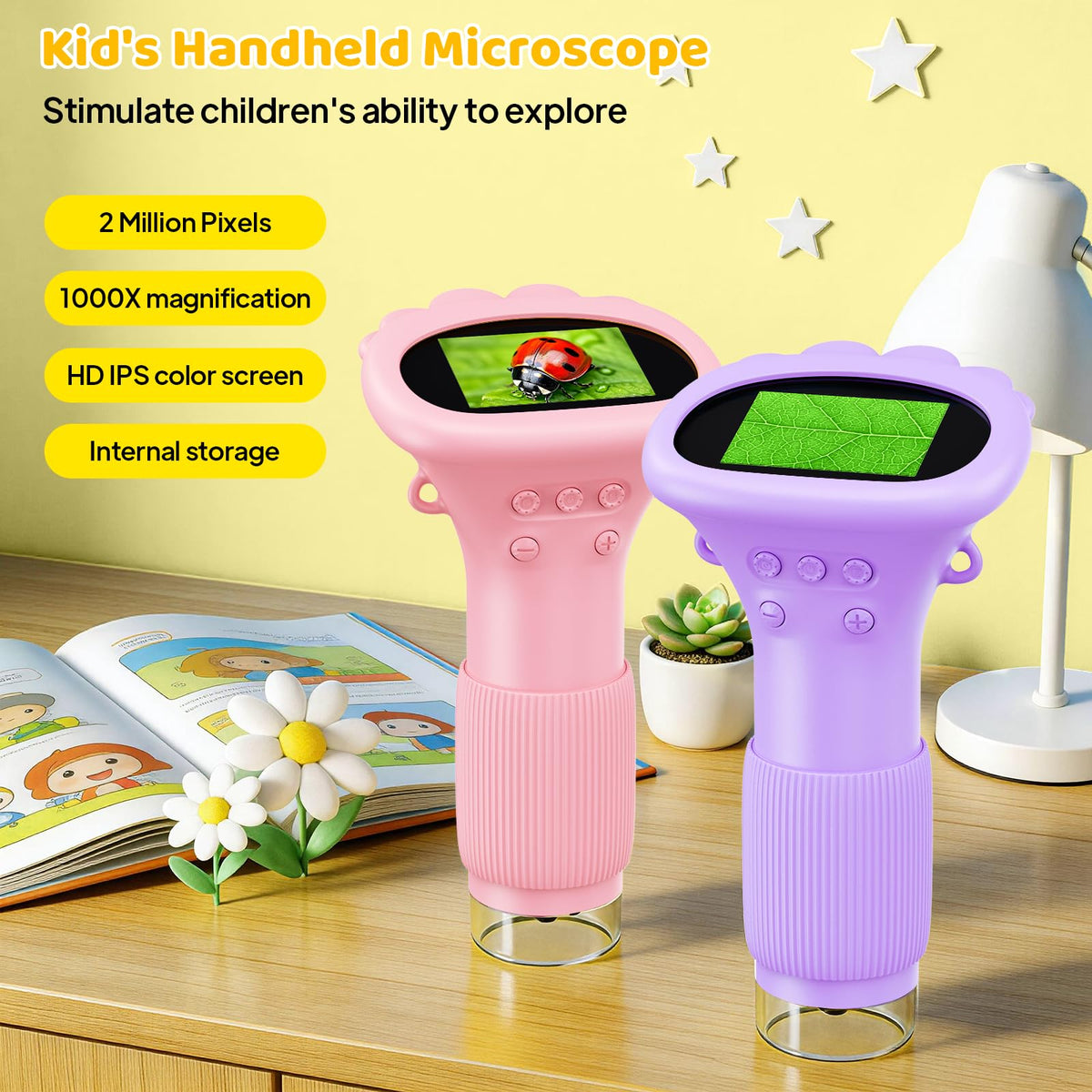 Ashfly Kids Microscope detachable kit enables flexible, portable learning during outdoor science.