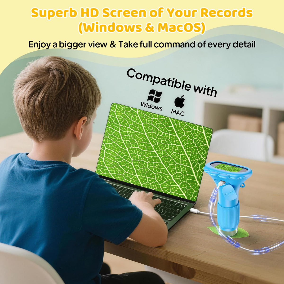 Ashfly Kids Microscope offers 10x–1000x magnification for insects and leaves.