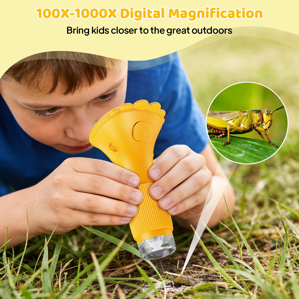 Ashfly microscope highlighting built-in storage for 400 photos.