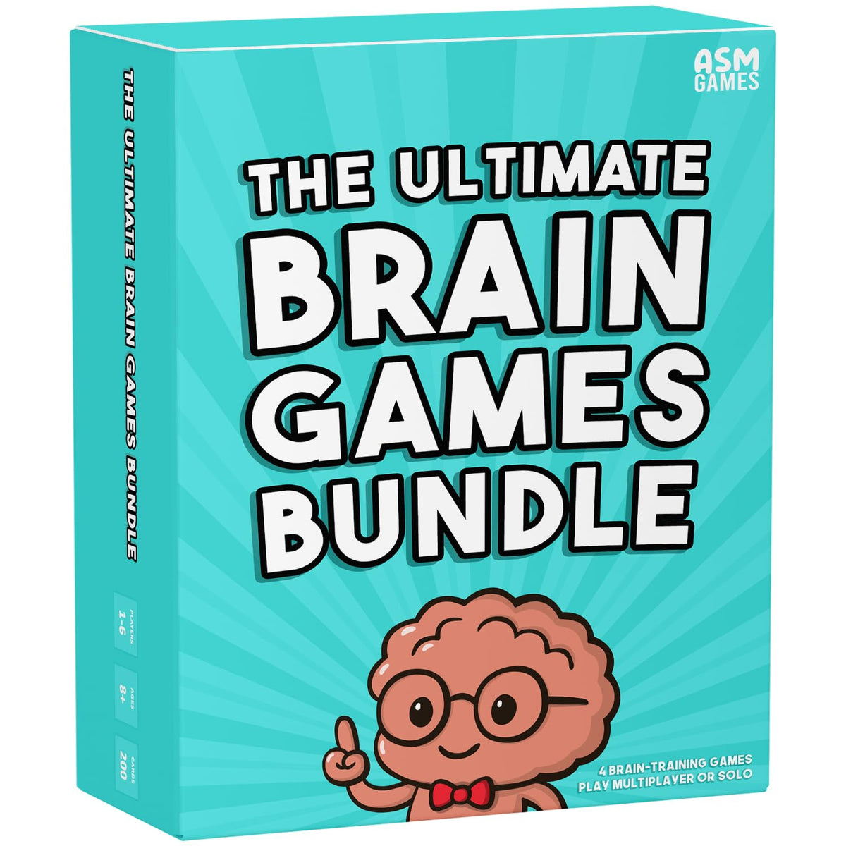 ASM GAMES Ultimate Brain Games Bundle cover showing four challenges for all ages.