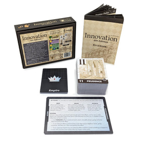 Asmadi Games Innovation 4th Edition card artwork highlights evolving civilizations and strategy.