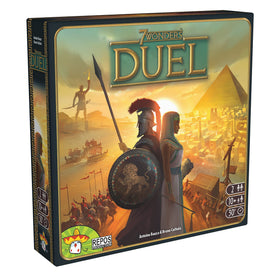 Asmodee 7 Wonders Duel base game play area enables quick two-player setup.