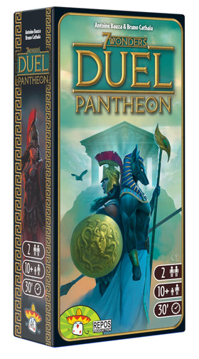 Asmodee 7 Wonders Duel Pantheon board with divine patrons enhancing strategic play
