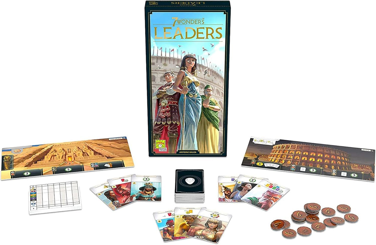 Asmodee 7 Wonders Leaders card pack adds strategic leader cards for richer choices.