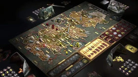 Asmodee A Game of Thrones Second Edition artwork highlights detailed pieces for immersive medieval battles.