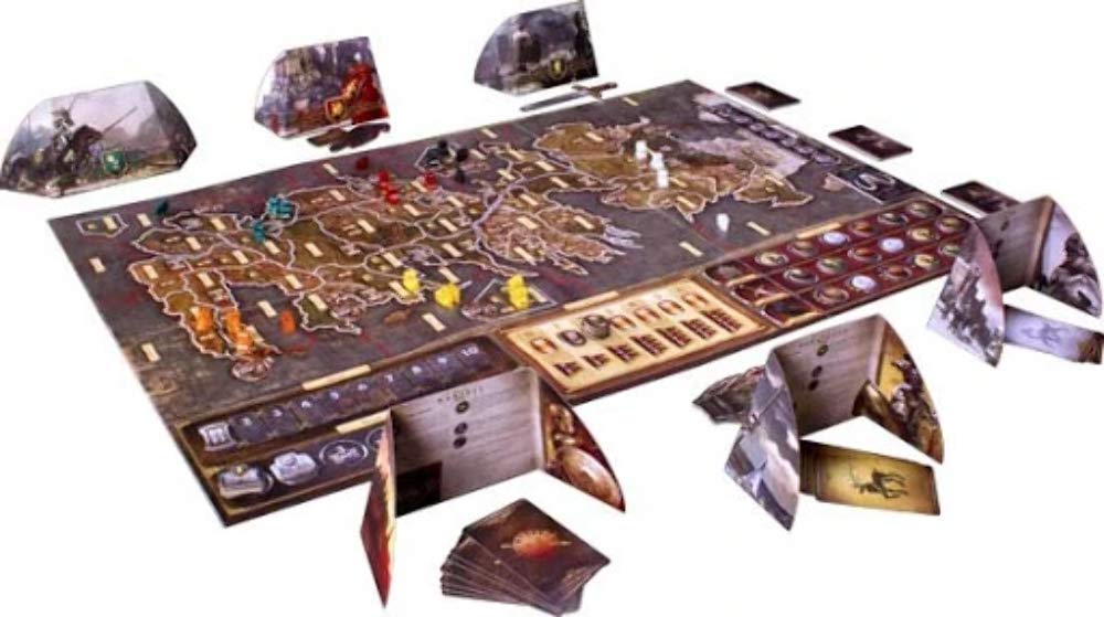 Asmodee Game of Thrones Board Game Second Edition screens and cards empower strategic diplomacy.