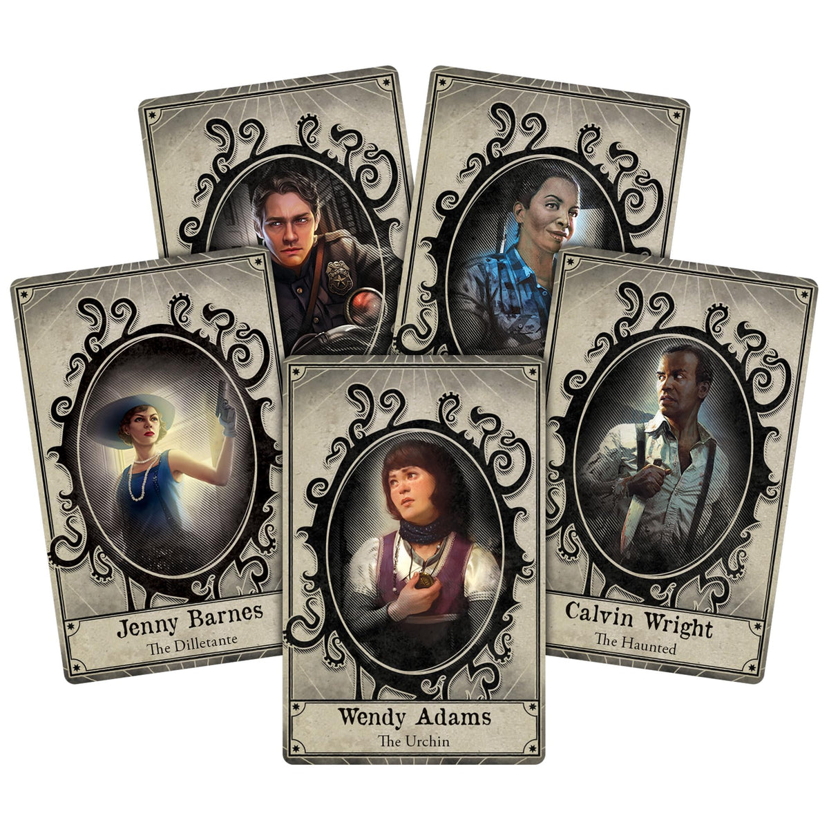Asmodee Arkham Horror Third Edition investigator figures highlight unique abilities and strategy.