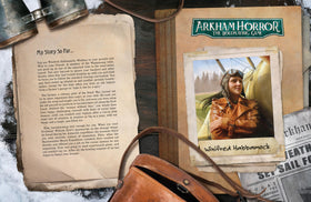 Asmodee Arkham Terra Antarctica NPC cards track investigators and relationships.