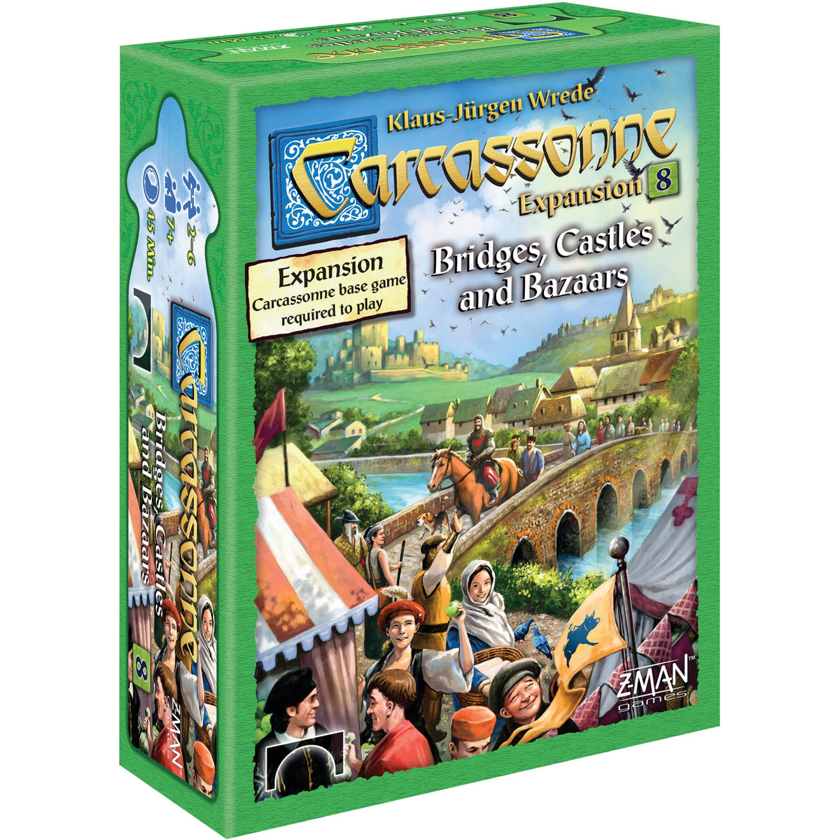 Asmodee Carcassonne bridges pieces enable new paths for strategic play and richer routes.