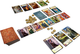 Asmodee Citadels Revised Edition game components laid out for quick setup and play.