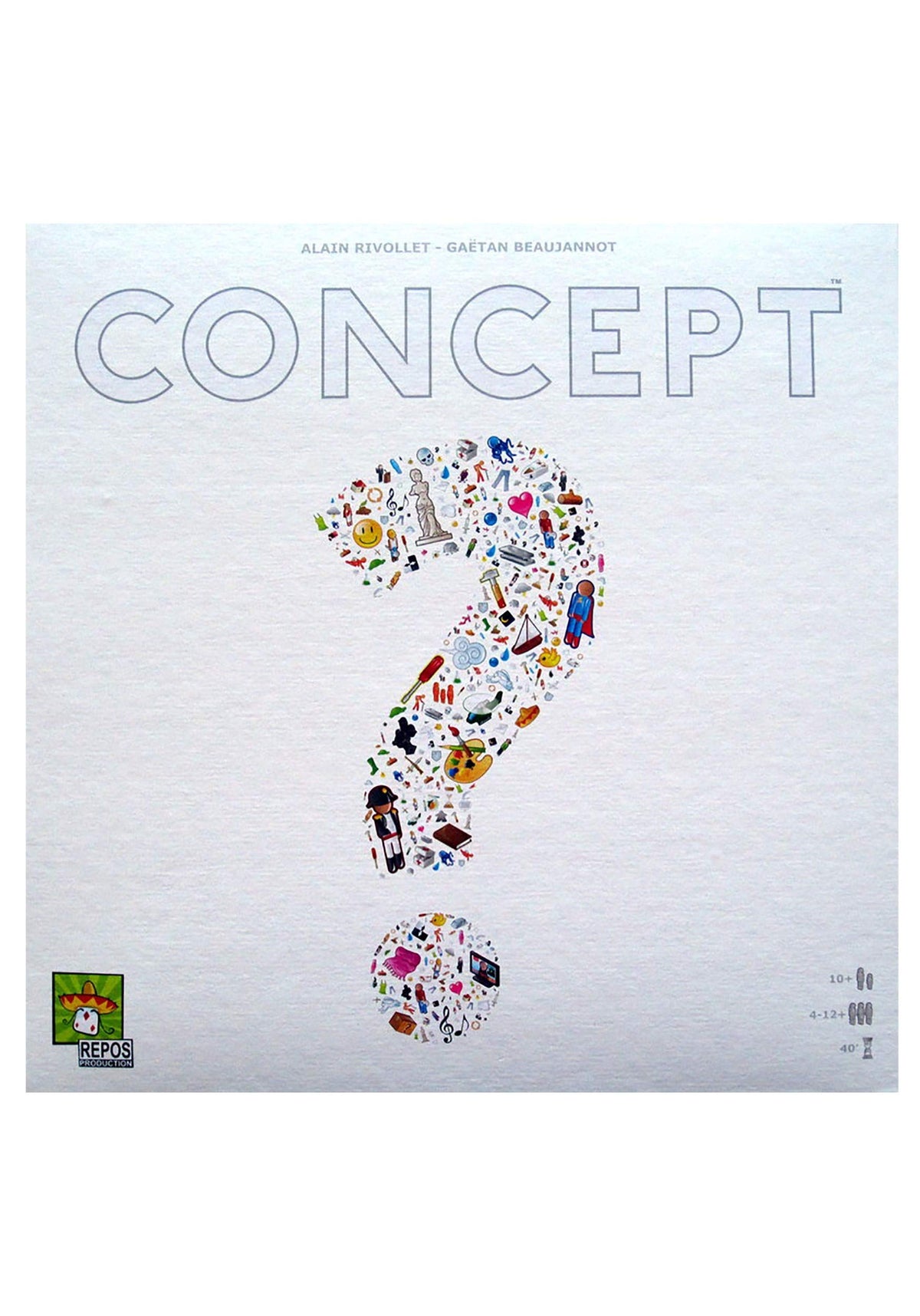 Asmodee Concept board icons depict universal symbols to inspire group guessing.