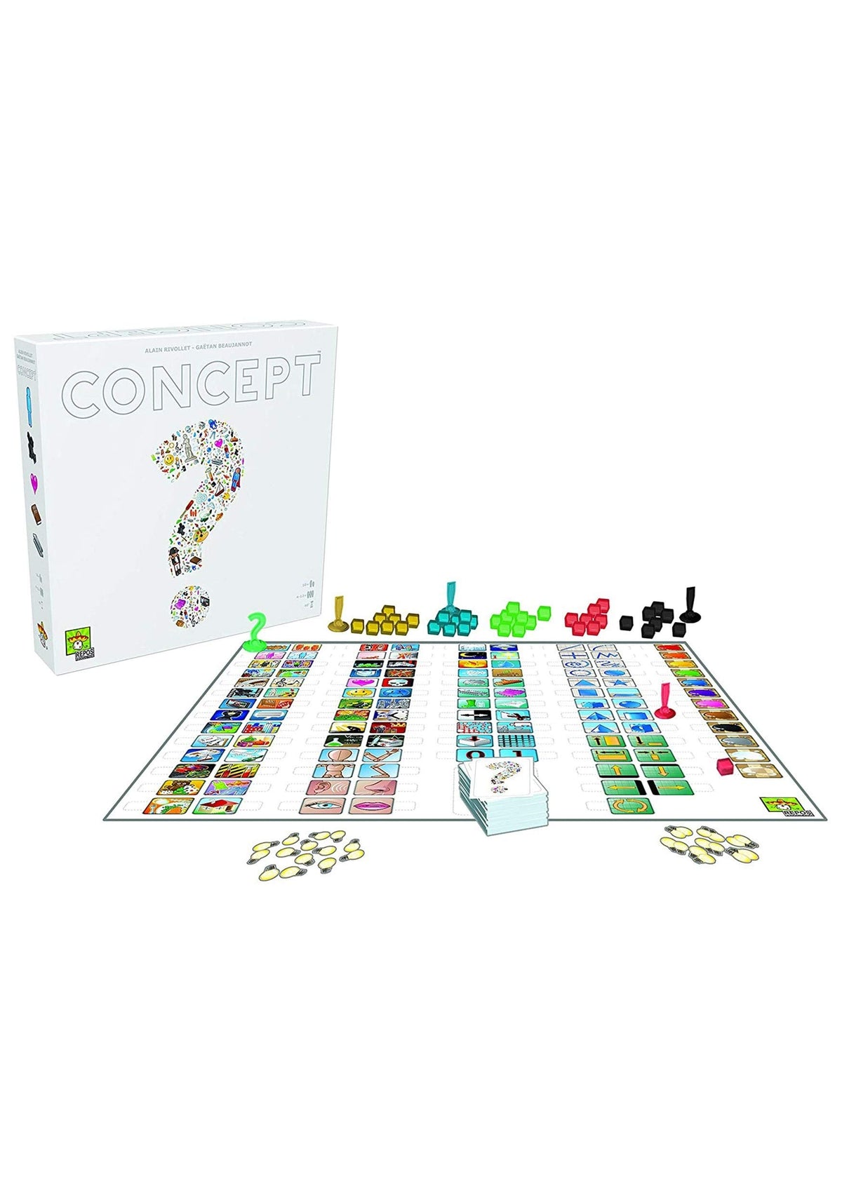 Asmodee Concept Leonardo DiCaprio illustration hints at famous figure clues for fun rounds.