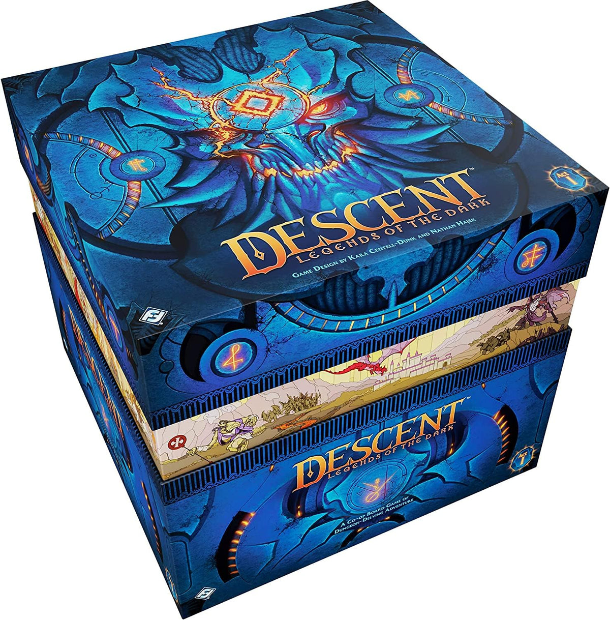 Asmodee Descent cooperative play highlights teamwork for strategic planning.