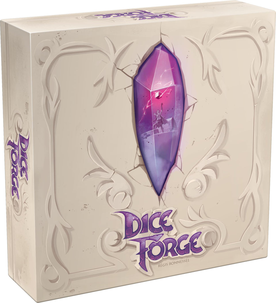 Asmodee Dice Forge: dice face upgrades fuel resource choices during play.
