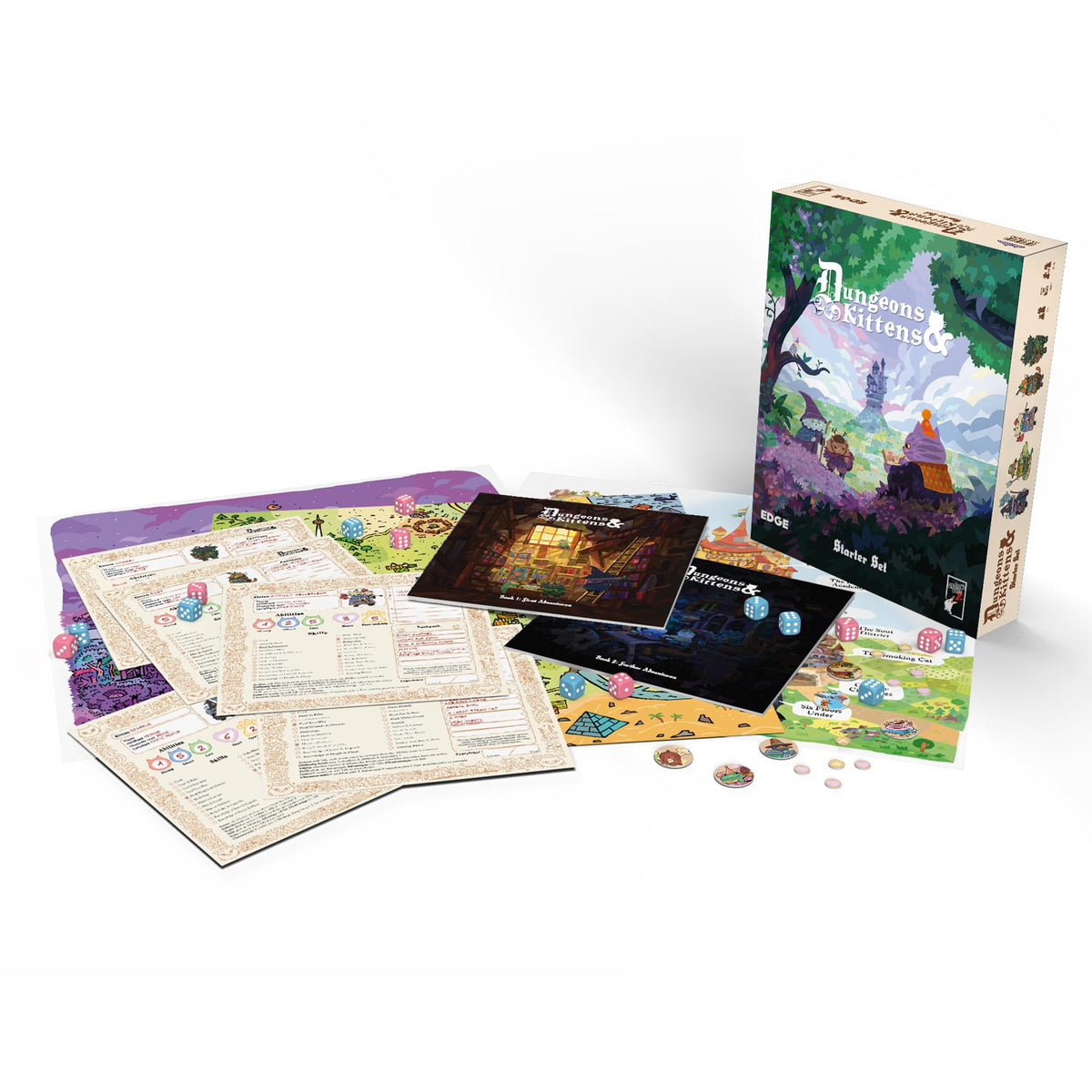 Asmodee Dungeons and Kittens adventure guide ready for cooperative sessions.